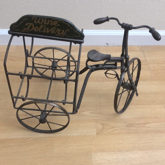 SOLD - Vintage 4 Bottle Wine Rack Bike Decorative - Picture 2 of 2